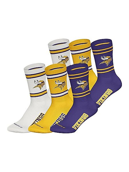 HUDDLE Freizeitsocken Minnesota Vikings Crew (6-Paar) Casual Socken, Alltag günstig online kaufen