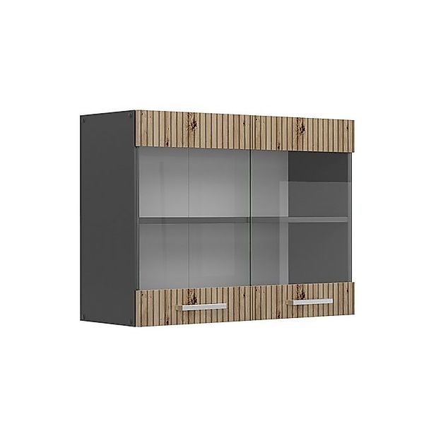 Vicco Küchenglasschrank R-Line Glashängeschrank Artisan-Eiche/Anthrazit 80 günstig online kaufen