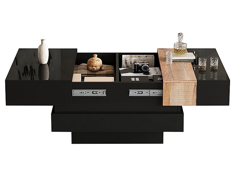 SeedWave Couchtisch Dreistöckiger Sofatisch mit Ausziehbarer Tischplatte, 2 günstig online kaufen