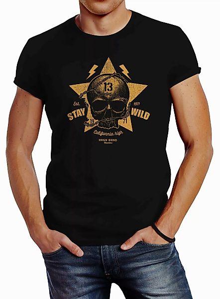 Neverless Print-Shirt Herren T-Shirt Printshirt Skull günstig online kaufen
