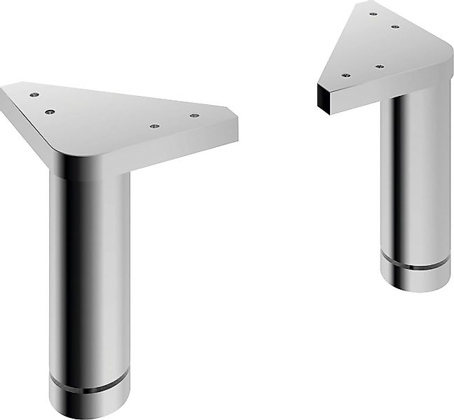Saphir Möbelfuß Quickset Fuß-Set, 2er Set Möbelfüße rund, Chrom Glanz, 10 c günstig online kaufen