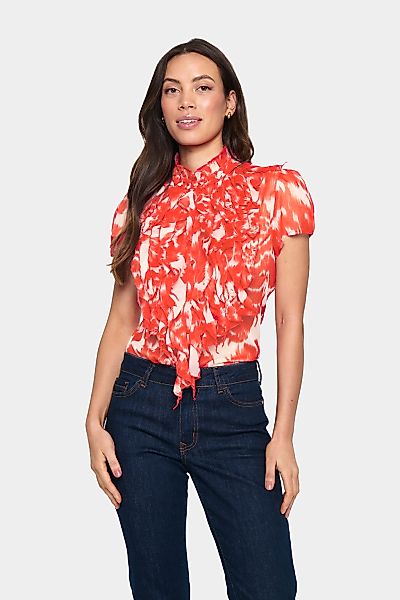 Saint Tropez Rüschenbluse "LiljaSZ Crinkle SS Shirt" Kunstfaser, Regular fi günstig online kaufen