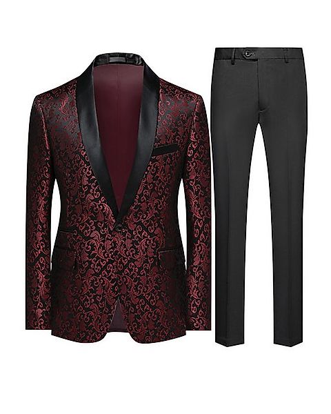 Allthemen Smoking (2 tlg, Sakko & Hose) Herren Jacquard Anzug Slim Fit 2 Te günstig online kaufen