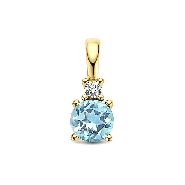 NICEANDnoble Kettenanhänger 585er Gelbgold Kettenanhänger Blautopas und Dia günstig online kaufen