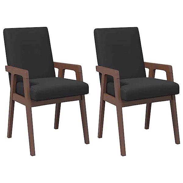 vidaXL Esszimmerstühle mit Kissen 2 Stk Braun Massivholz Gummibaum 4102482 günstig online kaufen