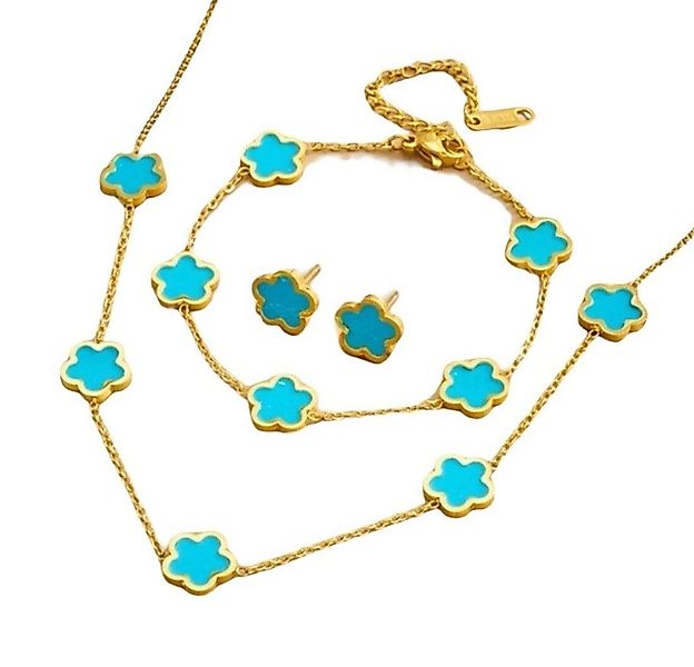 Lale Collection® Schmuckset Gold Kleeblatt Schmuck-Set günstig online kaufen