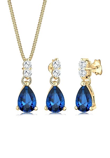 Elli Premium Schmuckset Zirkonia Synthetischer Saphir günstig online kaufen