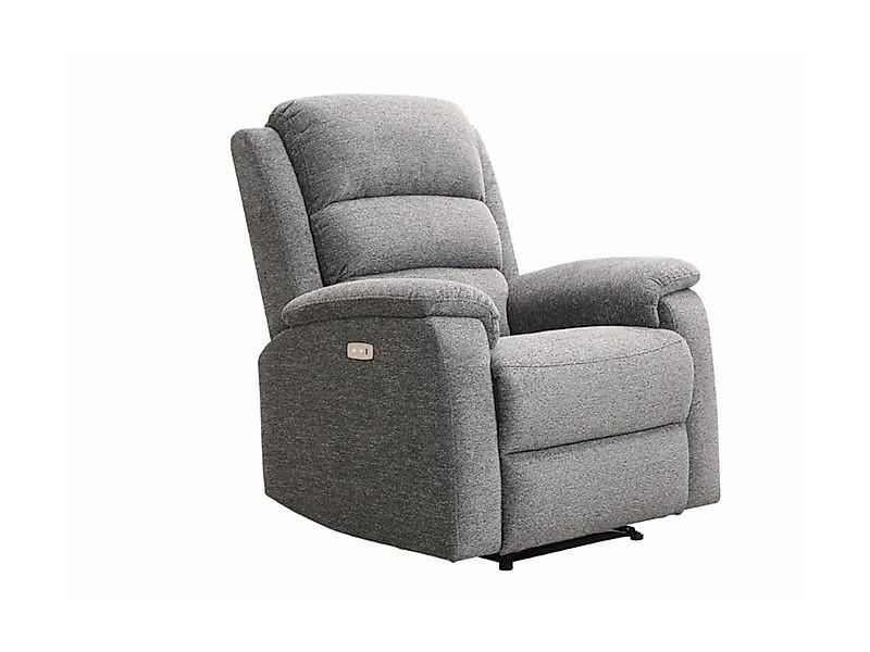 Relaxsessel Fernsehsessel elektrisch - Stoff - Grau - NEVERS günstig online kaufen