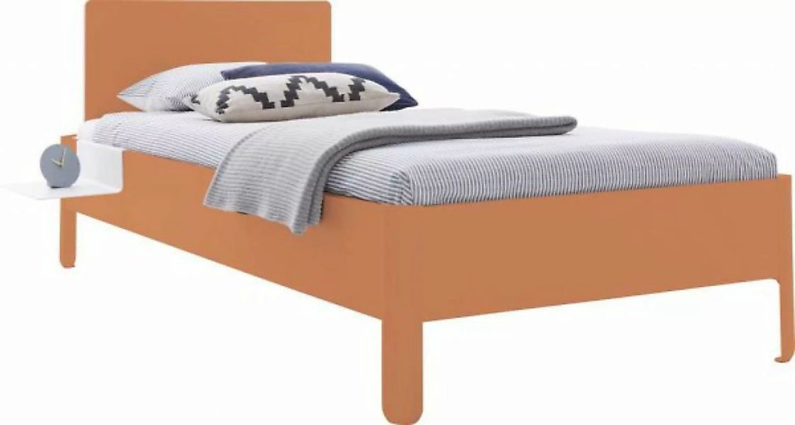 NAIT Einzelbett farbig lackiert 90 x 210cm Mit Kopfteil Apricotbraun günstig online kaufen