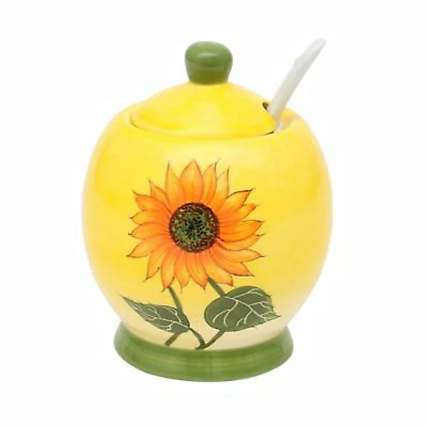 Neuetischkultur Marmeladendose mit Löffel Sonnenblume 9 x 9 x 13 cm gelb günstig online kaufen