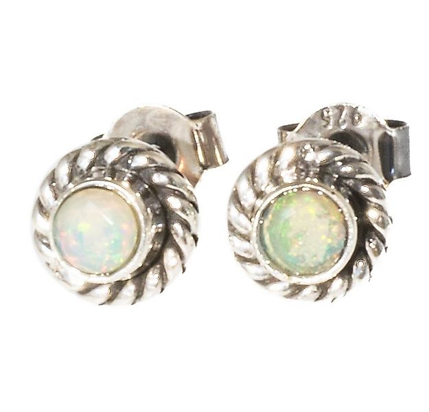 Paar Ohrstecker Ohrstecker mit echtem Edel Opal 925 Silber günstig online kaufen