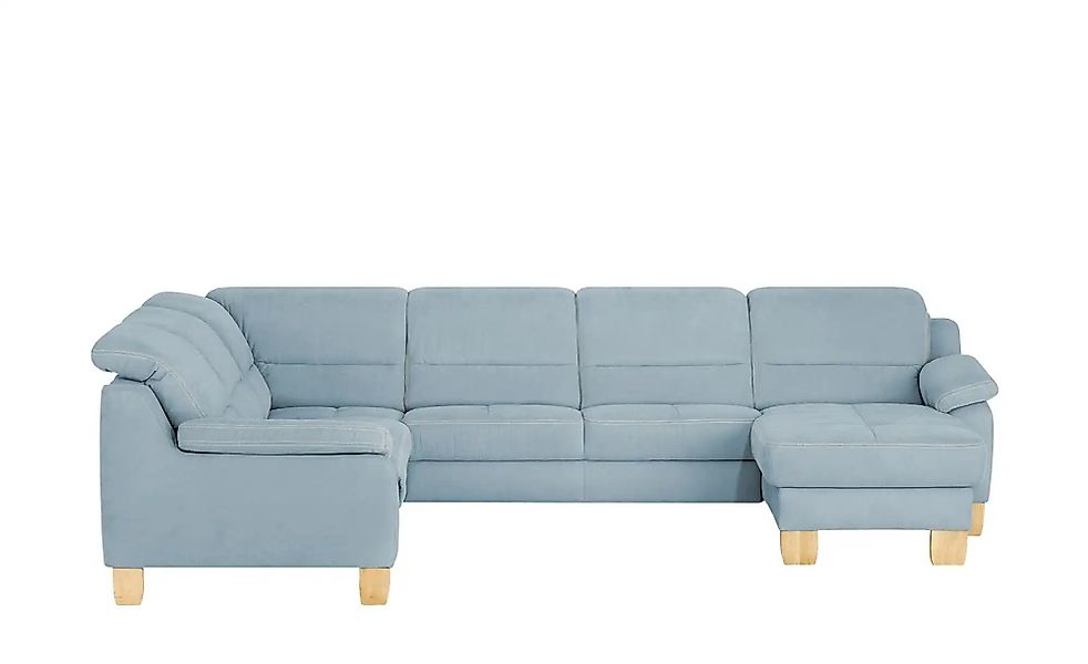 meinSofa Wohnlandschaft aus Mikrofaser Hanna ¦ blau ¦ Maße (cm): B: 322 H: günstig online kaufen