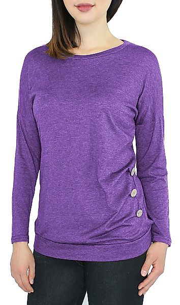 dy_mode Langarmshirt Damen Langarmshirt Rundhals Longshirt günstig online kaufen