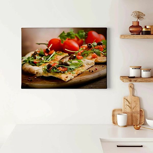 Bricoflor Pizza Bild Auf Leinwand Mediterranes Leinwand Bild Für Küche Deko günstig online kaufen