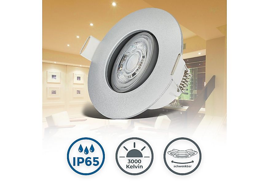 B.K.Licht LED Einbauleuchte 6er Set Bad Einbaustrahler, IP65, Schwenkbare D günstig online kaufen
