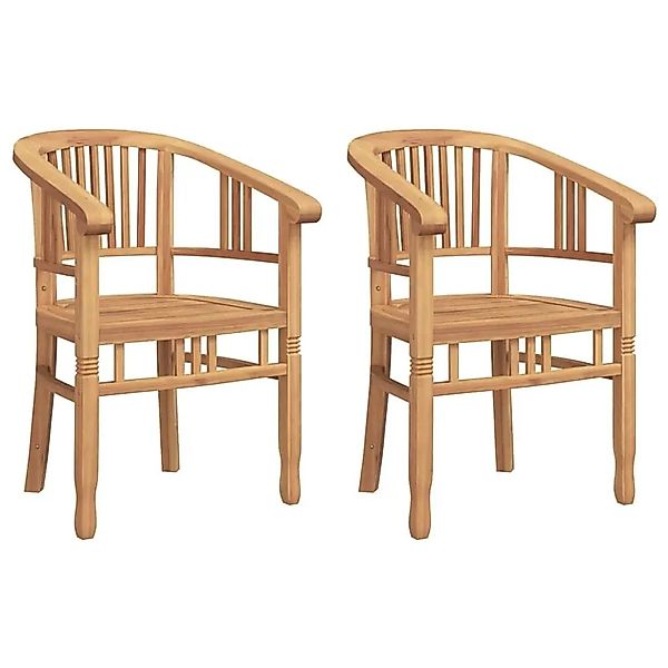vidaXL Gartenstühle 2 Stk Braun 63 x 58 x 89 cm Teak-Massivholz 42008383 günstig online kaufen