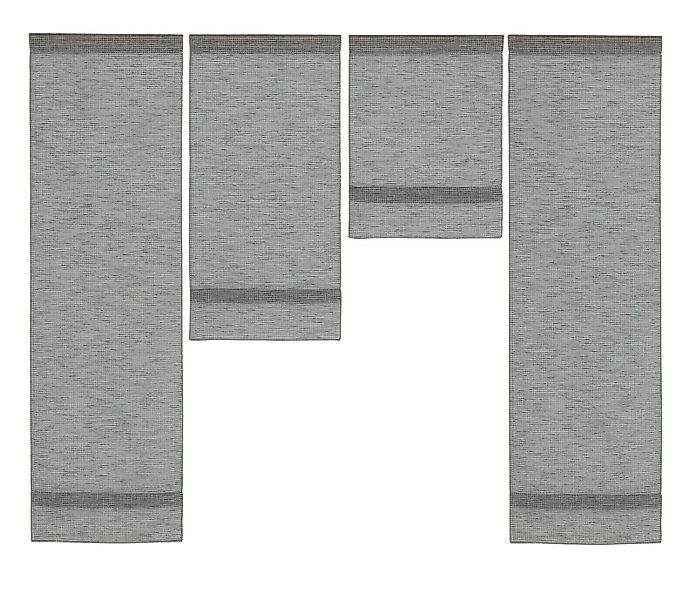 Clever-Kauf-24 Scheibengardine Mini Flächenvorhang Set grau günstig online kaufen