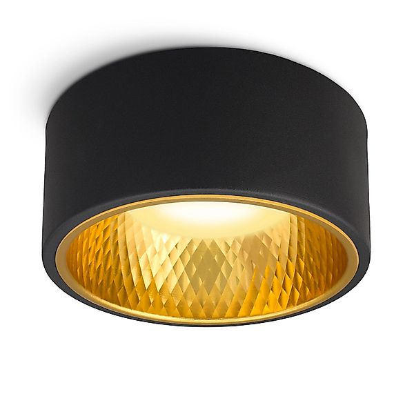 SSC-LUXon OLINO LED Deckenlampe Schwarz Gold Rund Wechselbare Front GX53 Di günstig online kaufen