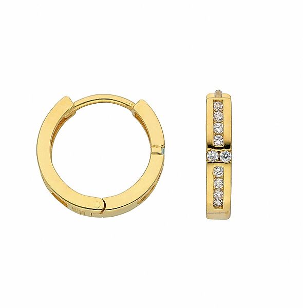 Adelia´s Paar Ohrhänger "1 Paar 333 Gold Ohrringe / Creolen mit Zirkonia", günstig online kaufen