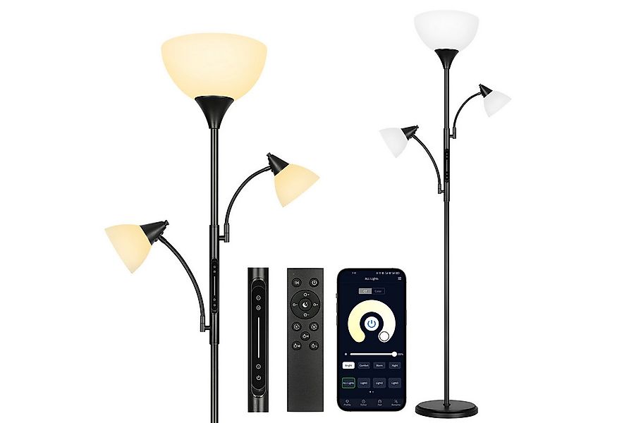 OUTON LED Stehlampe Stehlampe 3-armig, dimmbar, RGB & Weiß, mit Fernbedienu günstig online kaufen