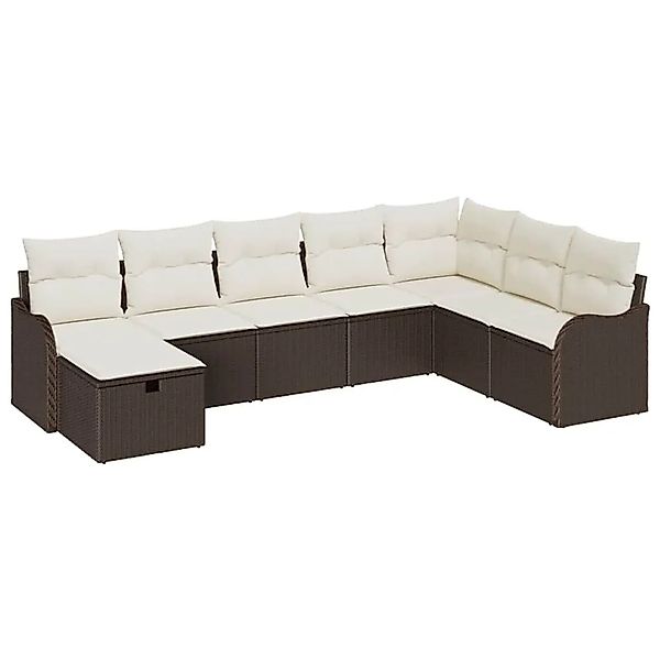 vidaXL Sofa Set mit Kissen mit Speicher Braun und Creme Poly-Rattan 3359027 günstig online kaufen