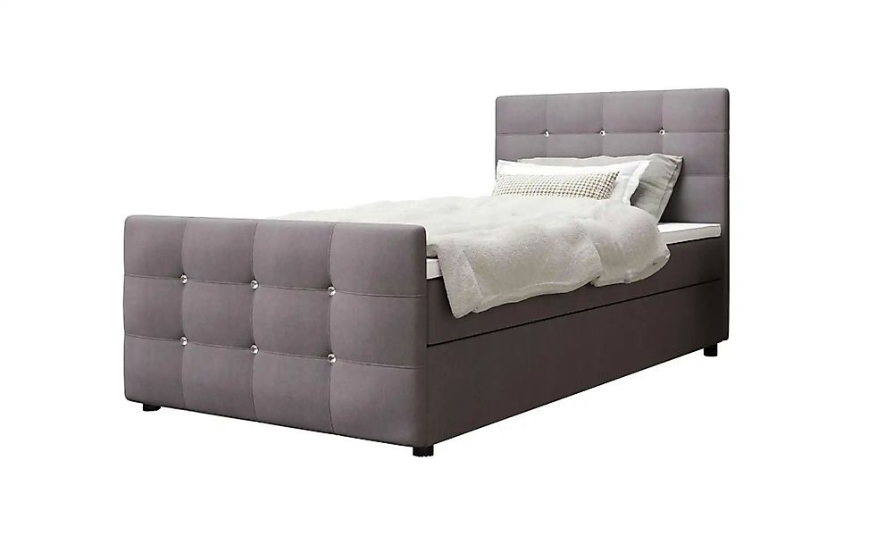 Boxbett mit Stauraum  Matratze H3 und Topper Kleo ¦ grau ¦ Maße (cm): B: 10 günstig online kaufen