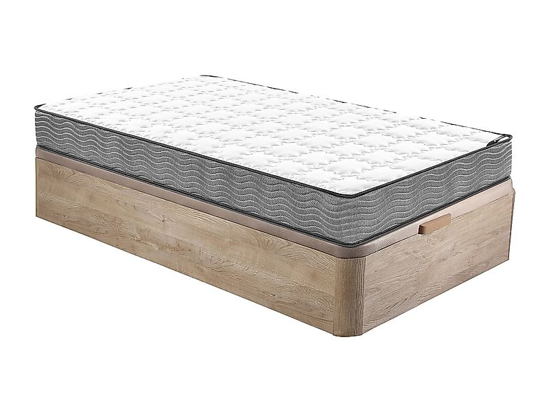 Set aus Bettgestell mit Bettkasten + Taschenfederkernmatratze - 90 x 190 cm günstig online kaufen