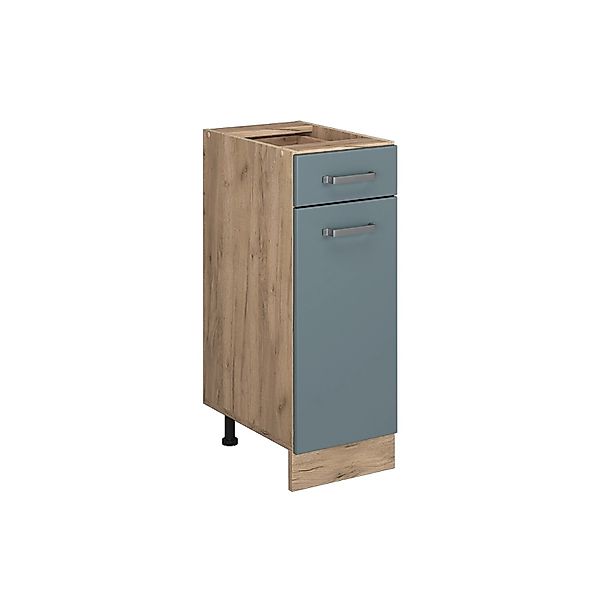 Vicco Küchenunterschrank R-Line Blau-Grau/Goldkraft Eiche 30 cm ohne Arbeit günstig online kaufen