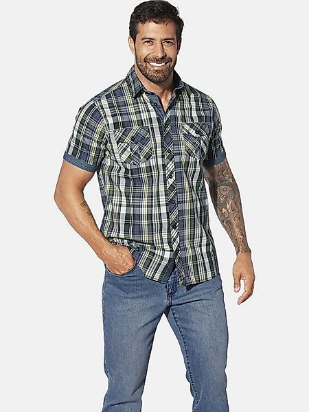 Jan Vanderstorm Kurzarmhemd RUNKAR mit Denim-Ärmelbesatz günstig online kaufen