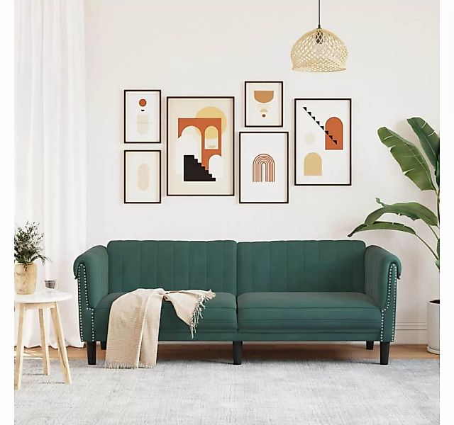 vidaXL Sofa Sofa 3-Sitzer Dunkelgrün Samt günstig online kaufen