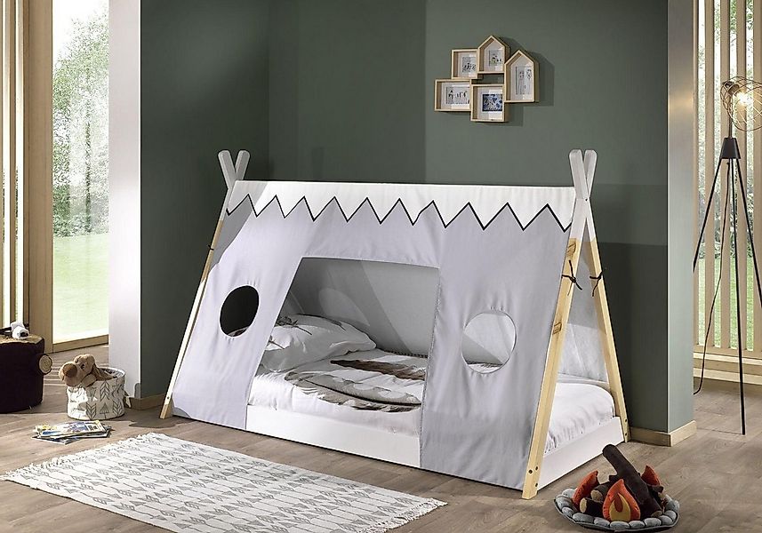 Vipack Kinderbett "TIPI, Kiefer massiv, 2-farbig lackiert, mit Rolllattenro günstig online kaufen