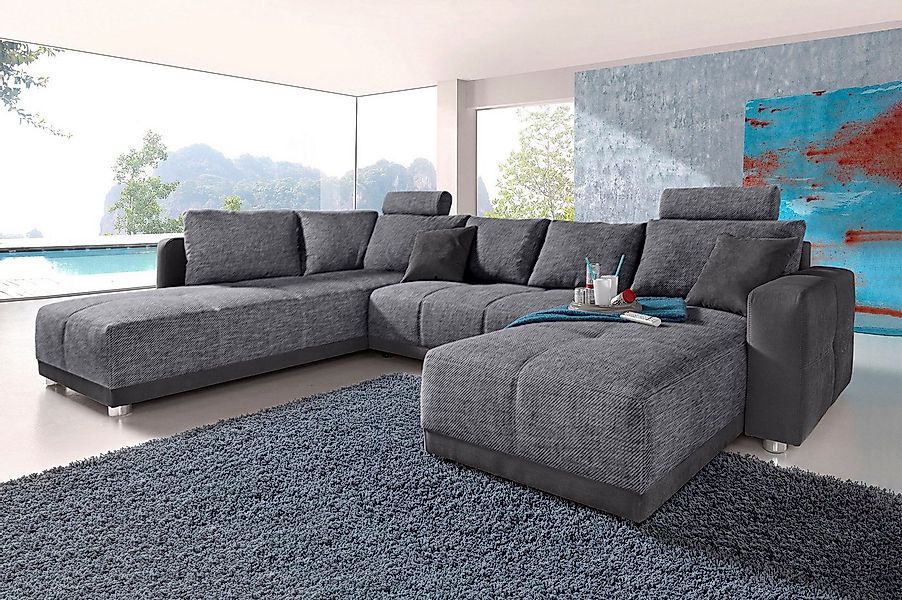 Jockenhöfer Gruppe Wohnlandschaft "Orlando U-Form, B: 337 cm" mit Bettfunkt günstig online kaufen