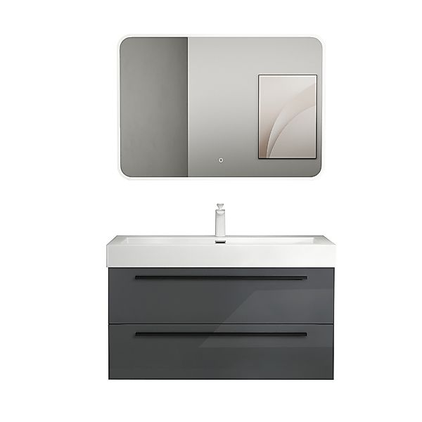 doporro Badezimmer-Set Badmöbel-Set Quadratto Waschbeckenunterschrank Wasch günstig online kaufen