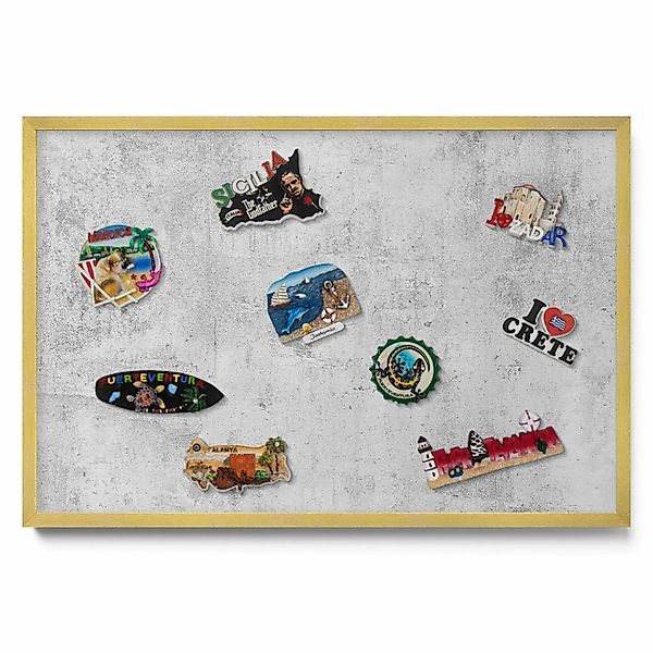 Tulup Magnettafel Magnetboard Gerahmt für Urlaubsmagnete Abgenutzte Betonst günstig online kaufen