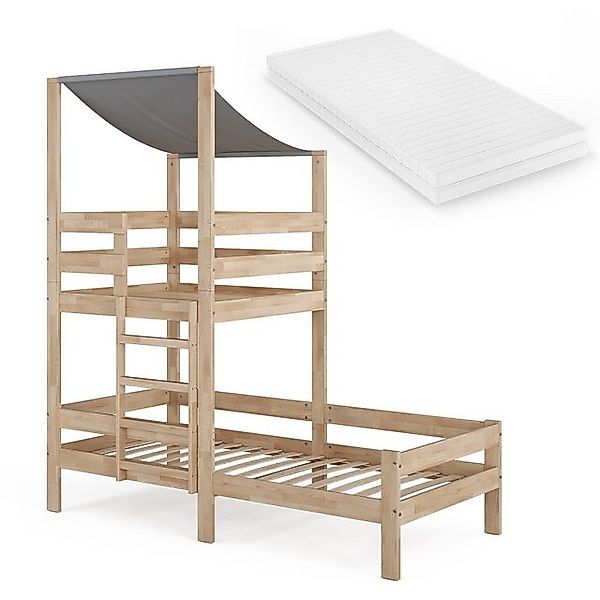 VitaliSpa® Hausbett Tom, Naturholz, 90x200 cm mit Matratze günstig online kaufen