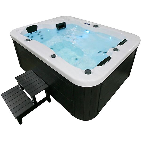 Home Deluxe Outdoor Whirlpool White Marble Plus Inkl. Treppe und Thermoabde günstig online kaufen