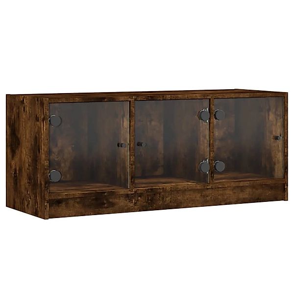 vidaXL TV-Schrank mit Glastüren Räuchereiche 102x37x42 cm 836410 günstig online kaufen