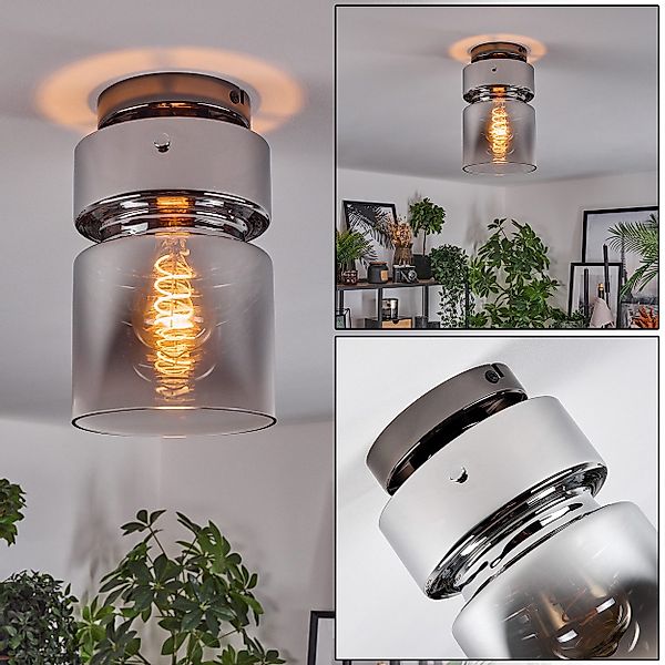 hofstein Deckenleuchte 1-flammige Deckenlampe aus Metall/Glas günstig online kaufen