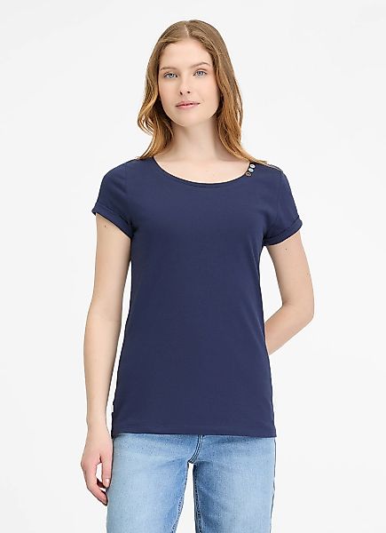 Ragwear T-Shirt "FLLORAH GOTS", mit süßen Deko-Knöpfen am Ausschnitt günstig online kaufen