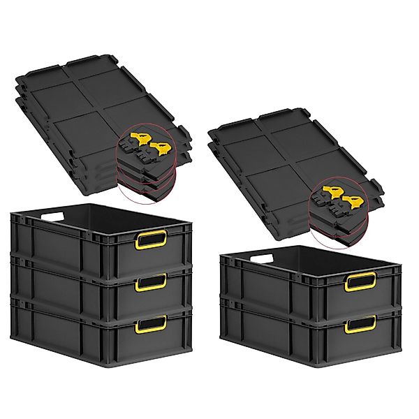 PROREGAL SuperSparSet 5x Eurobox Nextgen Color Mit Scharnierdeckel HxBxT 17 günstig online kaufen