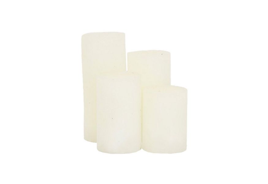 B&S Stumpenkerze Kerzen Frost 4er Set pure white günstig online kaufen