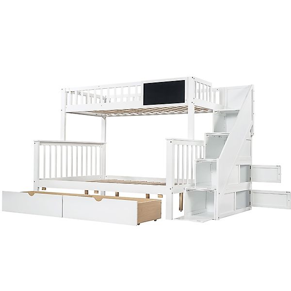 REDOM Etagenbett Kinderbett, mit Tafel Treppe günstig online kaufen