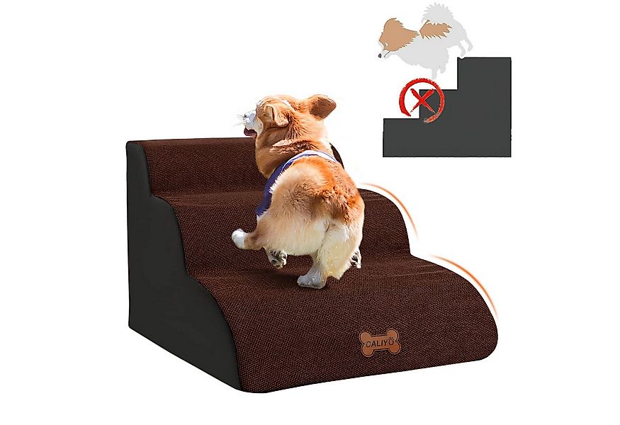 CALIYO Hunderampe Hundetreppe 3 Schichten Haustiertreppe Hundetreppe Katzen günstig online kaufen
