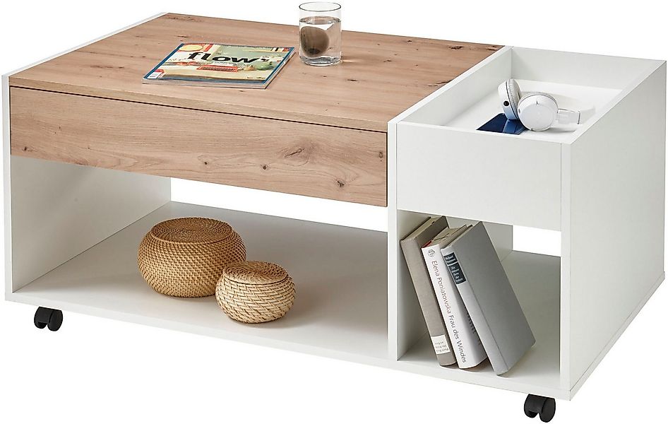 Stolkom Sp.z.o.o. Couchtisch Emil, rollbar, Tisch mit Schubkasten mit push günstig online kaufen