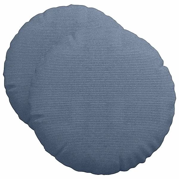 vidaXL Sitzkissen 2 Stk Blau Ø 50 cm Cordstoff 42014189 günstig online kaufen