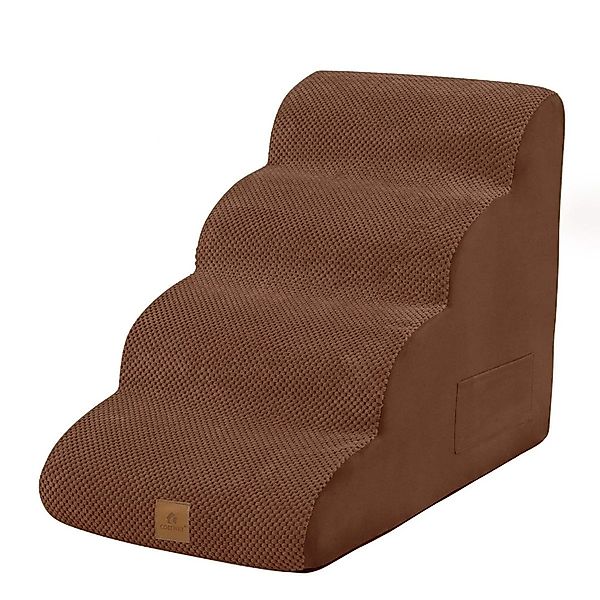 Costway Hundetreppe 4 Stufen Rutschfeste Aus Schaumstoff Braun günstig online kaufen