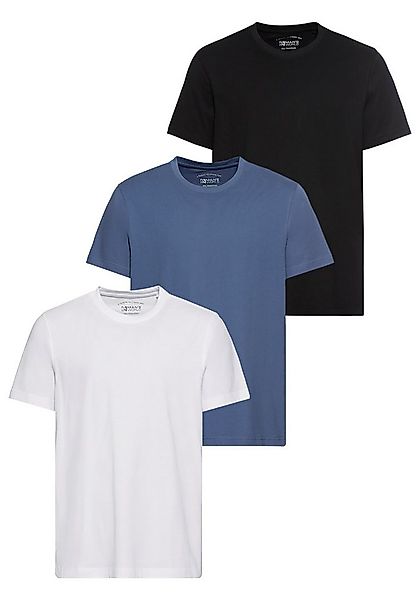 Man's World T-Shirt neue Farben! (3er-Pack) Kurzarm, unifarben, Rundhals, a günstig online kaufen