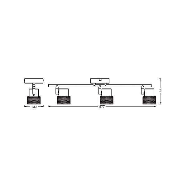 OSRAM Deckenstrahler CORK, schwarz, 3 Spots GU10-LED 927 dim günstig online kaufen