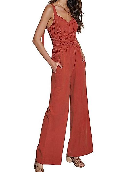 CHENIN 7/8-Overall Sommer Damen Solid Farbe Jumpsuit Rot Sommer Damen Ferie günstig online kaufen