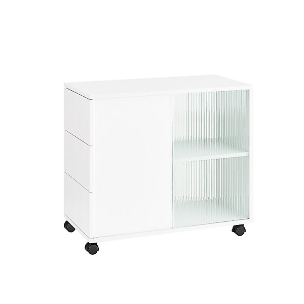 SoBuy Beistelltisch Aktenschrank mit Rollen Couchtisch mit Schubladen FBT14 günstig online kaufen